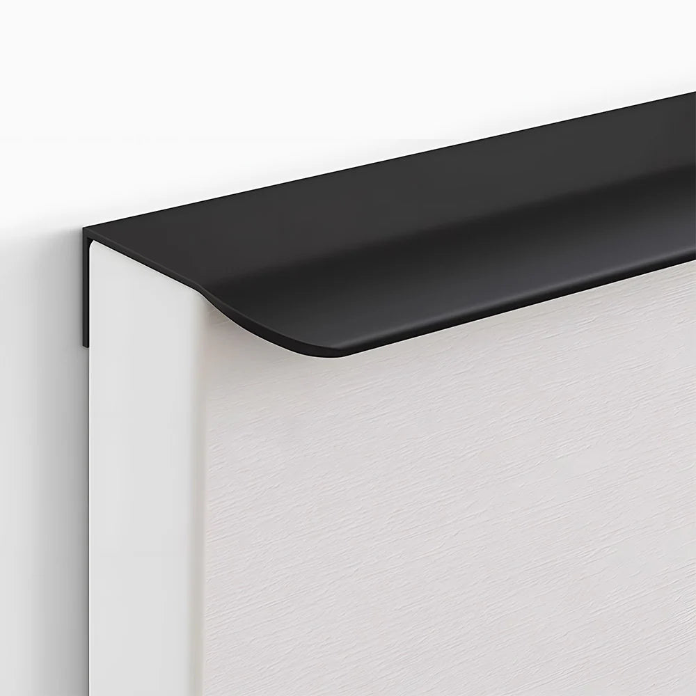 2 Pack Matte Black Finish Aluminium Cabinet Profile Edge Pull Handles
