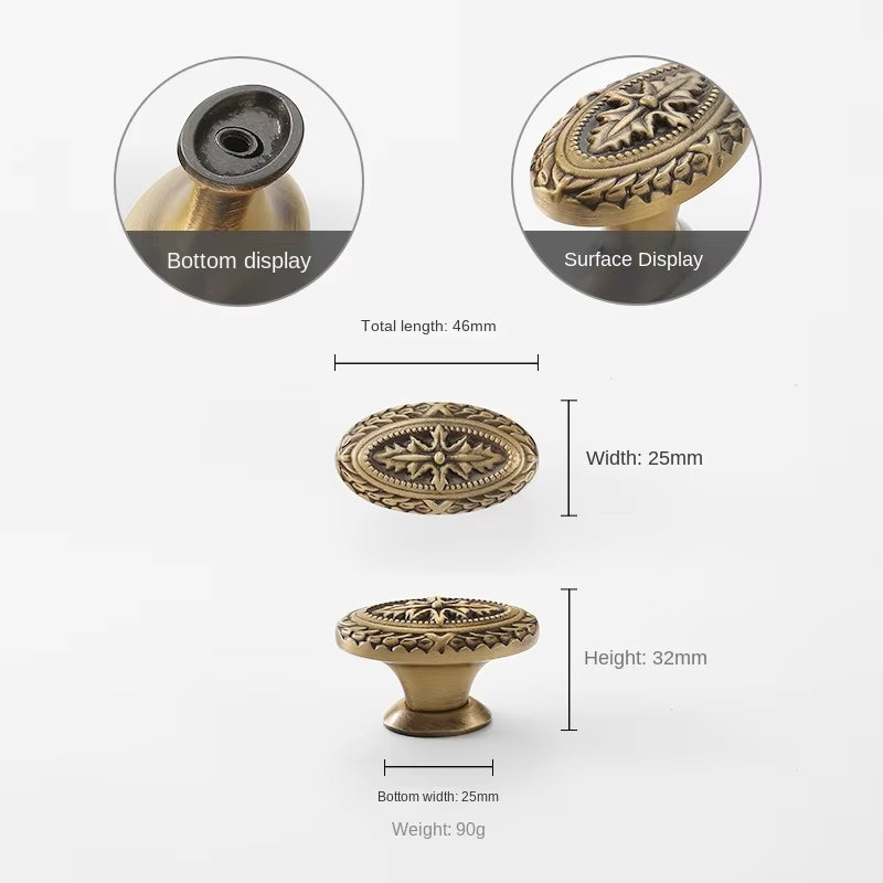 Antique Bronze French Luxury Cabinet Handles and Knobs Vintage Door Pulls