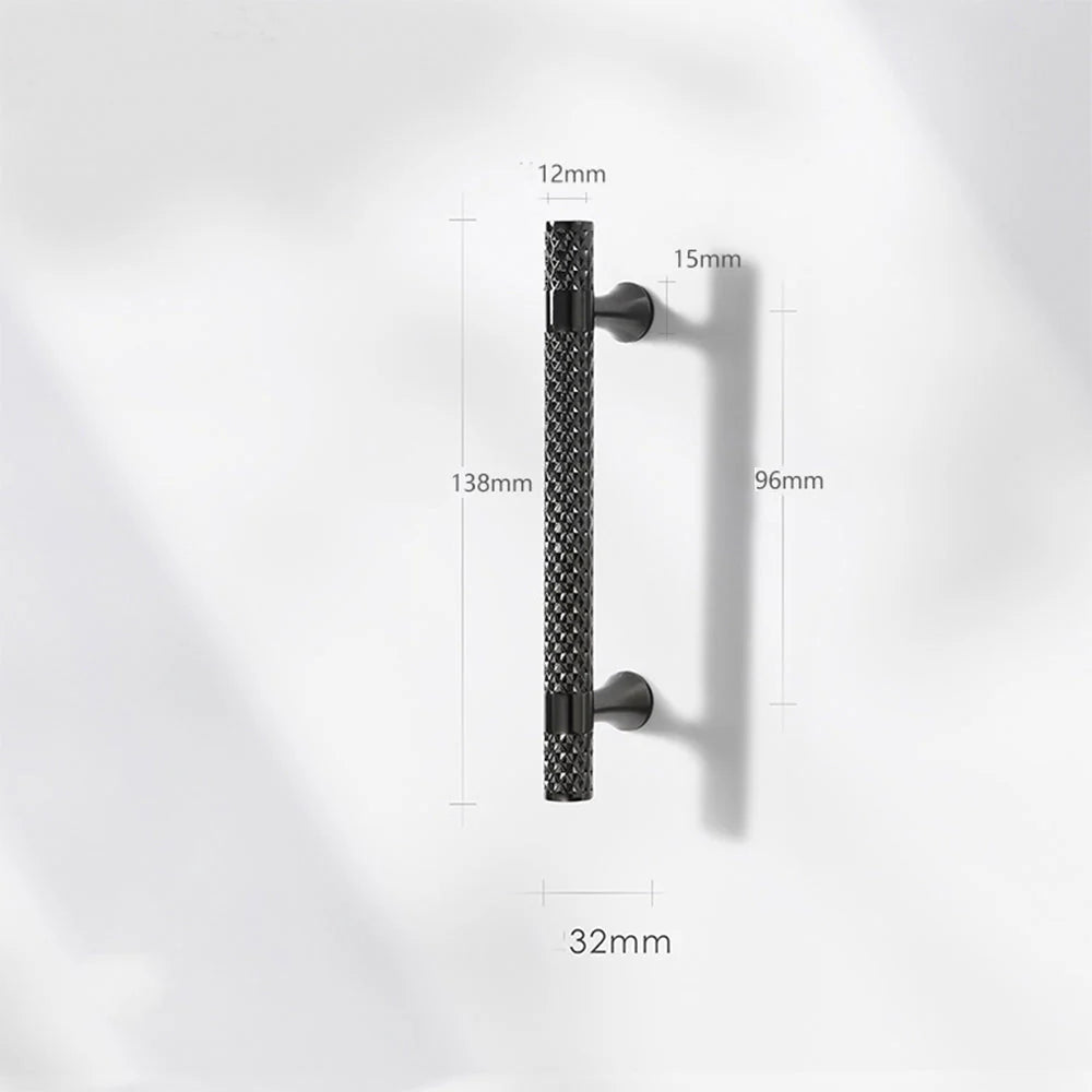 Black Knurled Diamond Design Furniture Cupboard Bar Handle