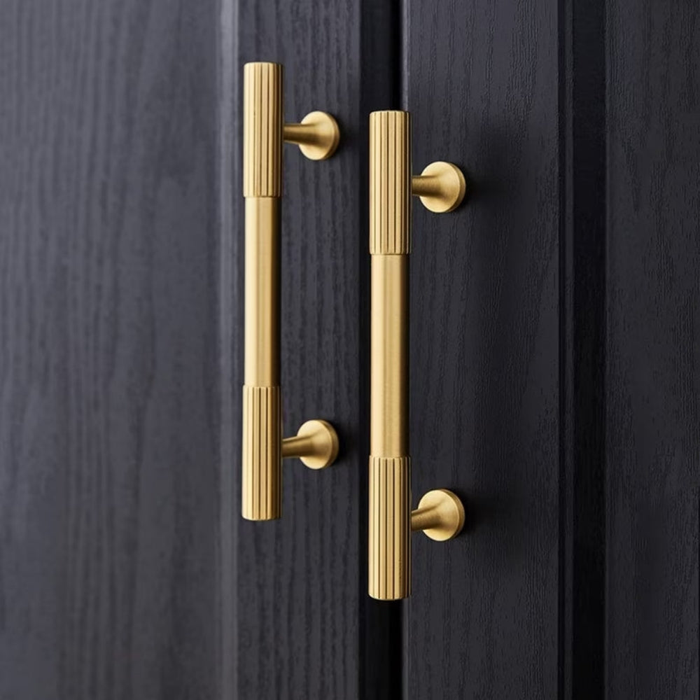 Gold Polished Finish Lines Style Cabinet T Bar Handle