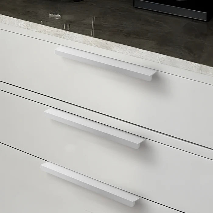 White Aluminum Kitchen Cabinet Profile Edge Pull Handles for Cupboards