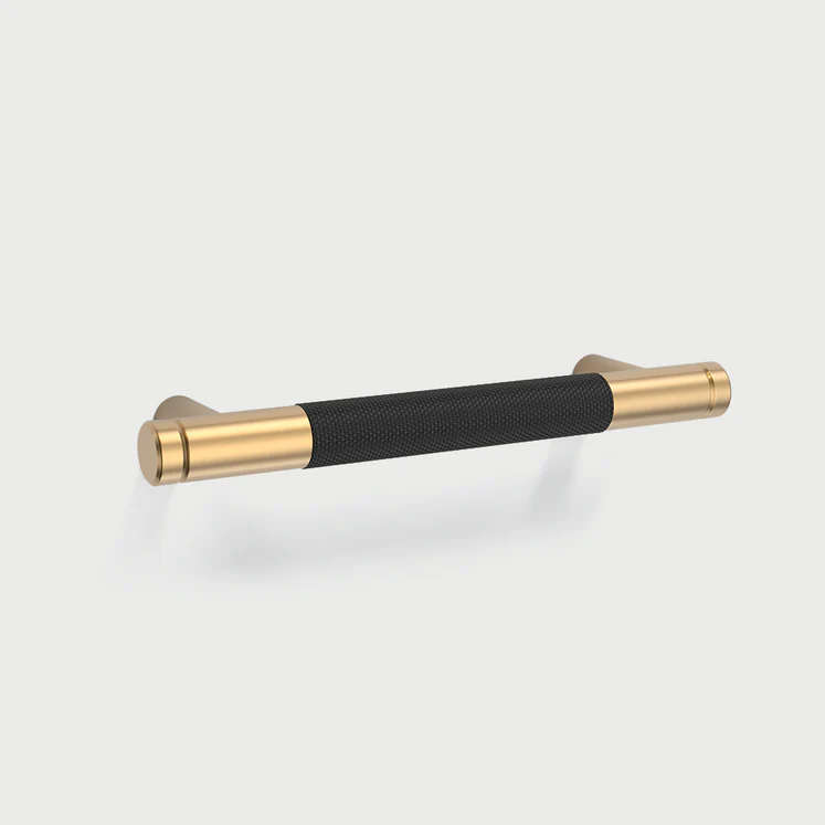 Modern Black Aluminum Knurled Bar Kitchen Cabinet Handles