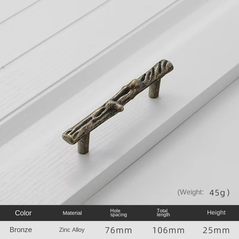 Bronze Tree Branch Cabinet Handles Zinc Alloy Wardrobe Drawer Pulls