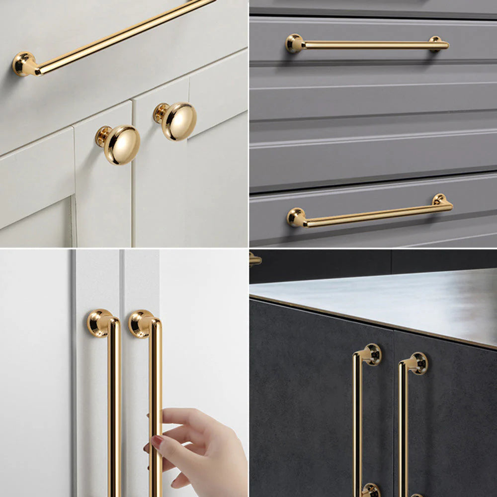 Gold Solid Zinc Alloy Modern Cabinet Wardrobe Handle