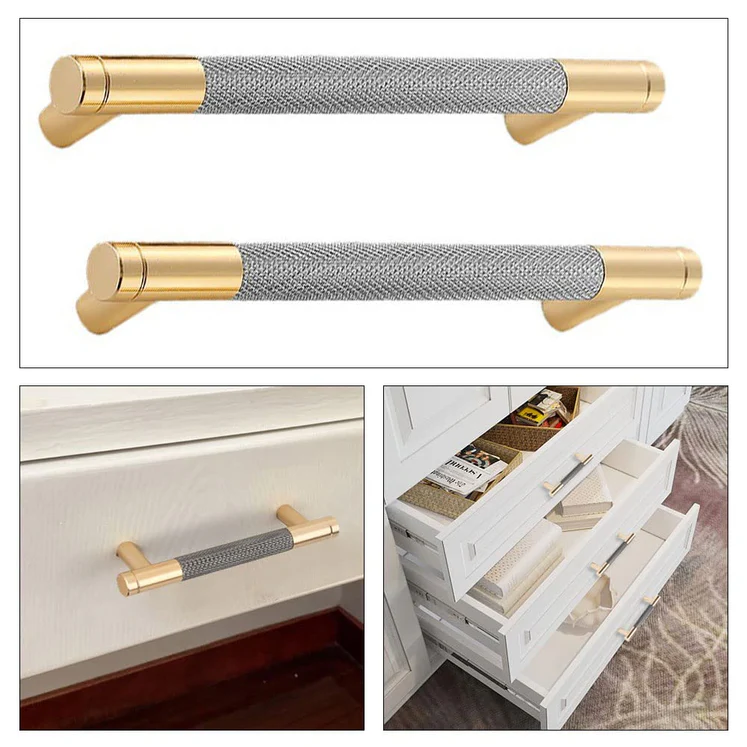 Silver Knurled Aluminum Bar Kitchen Drawer Cabinet Handles Pulls