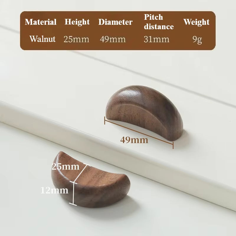 Modern Wooden Cabinet Handles Simple Solid Wood Wardrobe Pulls