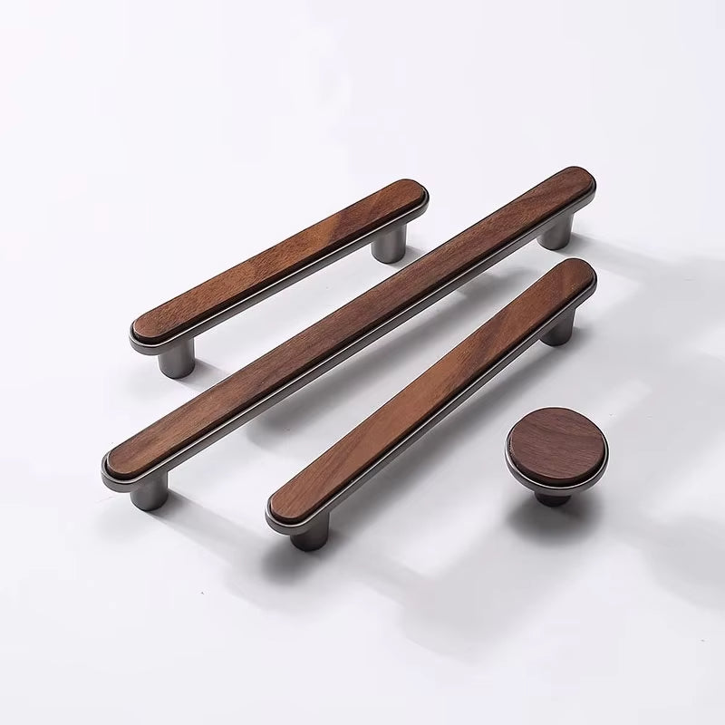 Grey Walnut Cabinet Handles and Zinc Alloy Drawer Pulls