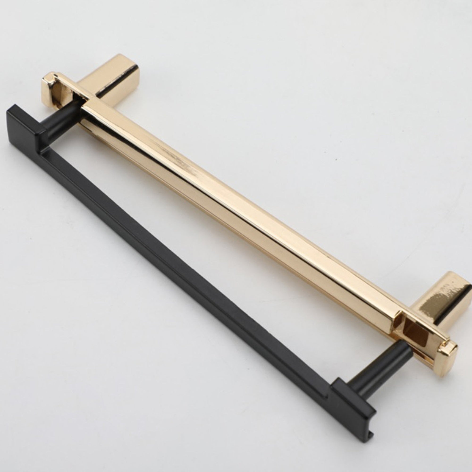 Black & Gold Zinc Alloy Square Kitchen Cupboard Handles