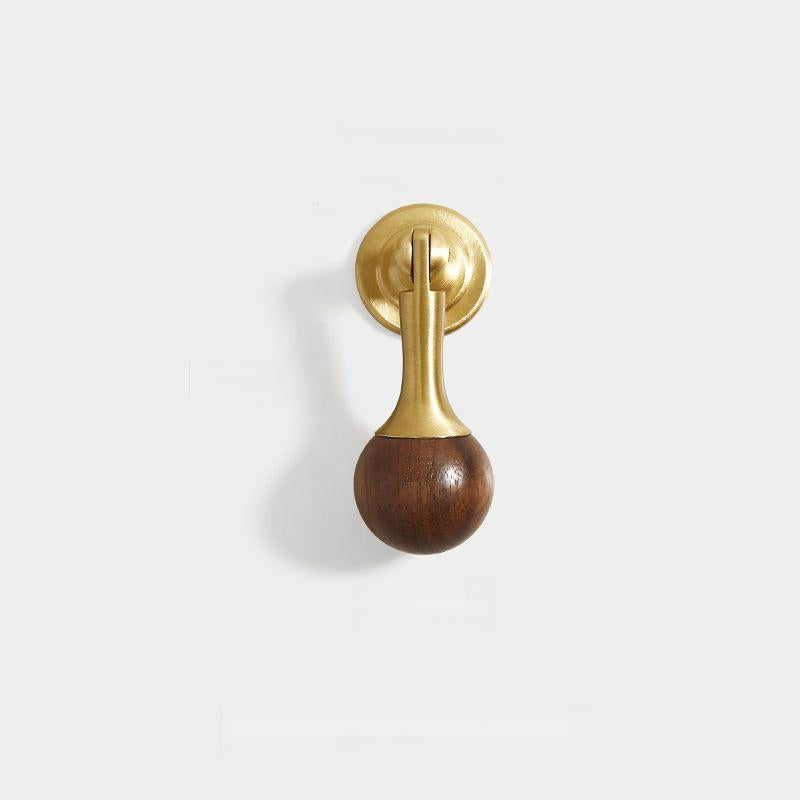 Vintage Walnut Brass Gold Cabinet Drawer Handles