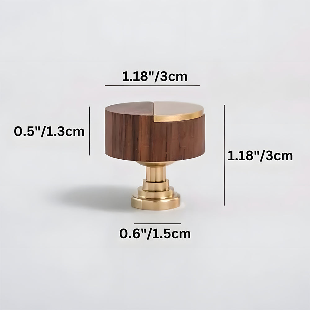 Luxury Walnut Wood Brass Cabinet Knobs